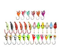 Esche Di Ghiaccio per Lucioperca | 30 Pezzi Di Attrezzatura Artificiale | Amo Esche per Acqua - per Laghi, Fiumi, Ruscelli, Stagni E Pesci come Crappie, Sunfish, Appendiabiti, Panfish E