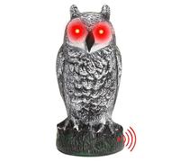 Esche gufi - Spaventapasseri sensibili al movimento, occhi , suoni spaventosi, gufi artificiali, spaventapasseri da giardino realistico, gufo repellente per uccelli, gufo durevole