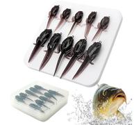 Esche morbide, esche da pesca Montate per Black-Bass - 10 d'acqua dolce realistiche per lucioperca persica trota,Attrezzature da pesca per lanciare e successo