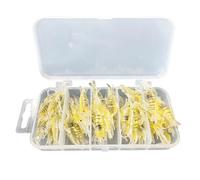 Esche Morbide per Gamberetti, 30 Pezzi Esca da Pesca Artificiale in PVC, Esche in Plastica Morbida Realistiche con Amo per Spigole D'acqua Dolce e Salata, Lucioperca, Trote e Altro Ancora