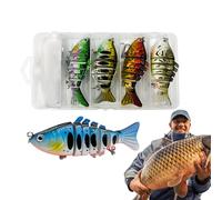 Esche morbide per la pesca del Black Bass | Kit di 5 esche animate con movimento realistico | Per la pesca del Bass - per trota, persico, lucchetto, oro, muskie in acqua dolce e