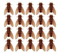 Esche morbide per pesca a mosca, 20 pezzi, 11/17/21 mm, misure assortite per trote, salmoni, spigola, luccio, occhi e gambe realistiche, in plastica leggera (S marrone)