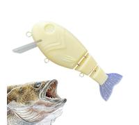 Esche non verniciate, jig artificiale galleggiante, 12,5 cm, esche da pesca da da soli con corpo a 3 sezioni, per laghi stagni, bordi del mare costiero all'aperto principianti appassionati
