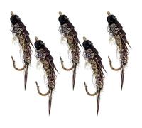 Esche per bar | 5 Pezzi Esche Imitano Una Mosca Artificiale | Jigs da per il bar - per donne uomini principianti trote pesce gatto alla traina barca stagno lago fiume acqua dolce