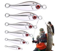 Esche per Bass Acque Dolci - Esche Righe Metalliche Artificiali | Set Di Sei Esche con Occhi 3D E Gancio per Avventure Di Bass Trota Mosca