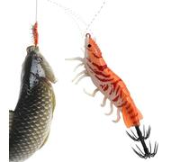 Esche per calamari, 8 cm, con doppio gancio per ombrello, retroilluminante, realistica, per pesca in acqua salata, per laghi d'acqua dolce