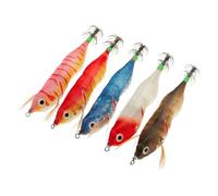 Esche per calamari, da pesca che si illuminano al buio, 5 ami artificiali, per l'uso all'aperto in acqua salata, acqua , laghi, stagni, per vacanze notturne