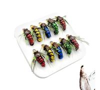 Esche Per La A Mosca - Set Di 10 Assortimento Di Secche, Design Realistico E Colore Vivido Di A Mosca Un Set Di Completo Che È Facile Da Adattare Una Varietà Di Specie Di Pesc