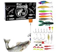 Esche per la pesca al basso, accessorio da pesca natalizio, con gancio, set di esche per pesca in acqua , acqua salata, laghi, fiumi, barche, rive, kayak, trota, pesce, , salmone