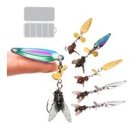 Esche per Persico, Esche Metalliche con per Trote, Mosca Realistica 5 Pezzi Artificiale a Vibrazione per Persico Pesce Gatto Luccio Salmone Trota in Acqua Torrente Mare Lago Palude Avventure