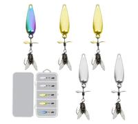 Esche per Persico - in Metallo per Esca Nuotante - Mosca Realistica 5 Pezzi Artificiale a Vibrazione per Persico Pesce Gatto Luccio Salmone Trota in Acqua Torrente Mare Lago Palude Avventure