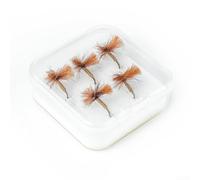 Esche per pesca a mosca a mosca Mayfly Spinner, esche per trote, legate a mano, con gancio in acciaio ad alto tenore di carbonio, taglia 12, marrone, confezione da 5, 0,06 g, per pesca alla deriva