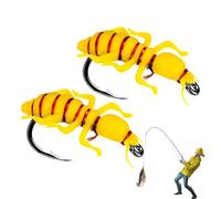 Esche per pesca a mosca - Esca a mosca - Esca per superfici d'acqua Fake Bait Fly - Esca da pesca Topwater Fishing Simulazione di mosche pseudoesche superfici dell'acqua Fake Bait Pan