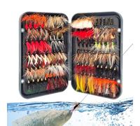 Esche per trota - Confezione di 120 esche realistiche secche e umide con scatola portaoggetti - Esca da pesca per esterni, per la pesca del bar, criceto, finocchio in acqua dolce, ruscelli,