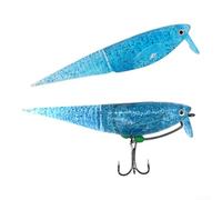 Esche realistiche a coda di pesce con movimento a forma di S e configurazione ad ala accordabile per affondare o galleggiare pesca d'acqua dolce successo (galleggiante blu)