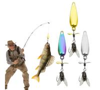 Esche Spinner per la pesca all'asta - Esca a glitterata con amo a mosca, 3 pezzi Esca per elica in metallo 3D portatili, strumento per attirare pesci per pescatori in stagni, laghi, Riv