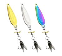 Esche spinners per la pesca alla spigola, esche da pesca con elica in metallo, set da 3 pezzi, per pescatori di fiume, acqua dolce, lago