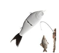 Esche vergini, esche da non verniciate, esche scorrevoli a 2 segmenti, con coda morbida, esche da artificiali per acqua e salata, attrezzatura da