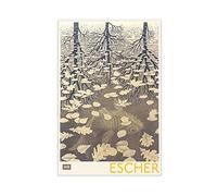 Escher - Poster su tela con tre mondi, decorazione per camera da letto, sport, ufficio, camera, regalo, senza cornice, 40 x 60 cm