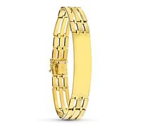 Esclava oro 18k hombre 21.5 cm. hueca chapa lisa 12 mm.