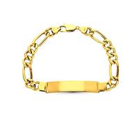 Esclava pulsera oro 18k hombre 21.5 cm. eslabón 3 x 1 chapa lisa mosquetón