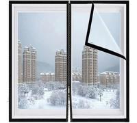 Esclusi Gli Spifferi per Gli Inverni 186 x 205 cm Isolante Termico Trasparente per Le Finestre Antivento e Antirumore con Nastro Autoadesivo per Interni Adatta, B