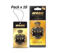 AREON VIP - Deodorante da appendere in cartone per auto, casa e ufficio, profumo di colonia di alta qualità con fragranze naturali, profumo di lunga durata, fresco e lussuoso, design elegante, Black
