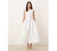 Esclusiva Dream Sister Jane - Optimist's - Vestito lungo da sposa color avorio con scollo a barchetta e bottoni con perle-Bianco L