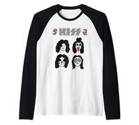 Esclusiva Fan Art Ufficiale Kiss Alive Maglia con Maniche Raglan
