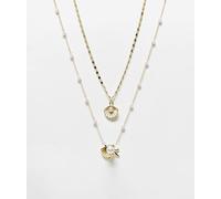 Esclusiva Kaiia - Confezione da 2 collane tonalità oro con conchiglie e perle One Size