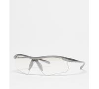 Esclusiva Kaiia - Occhiali a mascherina argentati con lenti trasparenti-Multicolore One Size