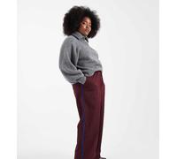 Esclusiva Renee Studio Plus - Pantaloni a fondo ampio bordeaux con coulisse in vita, riga laterale e motivo gessato-Multicolore 50