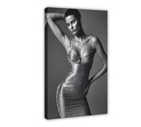 Esclusiva stampa artistica da parete, motivo: Isabeli Fontana, modello influente, 3 poster su tela, decorazione artistica da parete per soggiorno, camera da letto, 60 x 90 cm