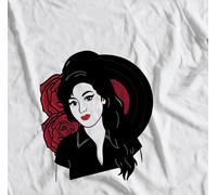 ESCLUSIVA T-shirt VINTAGE AMY WINEHOUSE con vinile e rosa | tutte le taglie