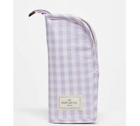 Esclusiva The Flat Lay Co. x ASOS - Astuccio verticale per pennelli per make-up lilla a quadretti-Viola No Size