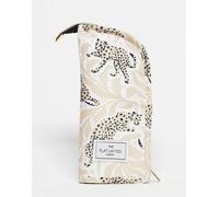 Esclusiva The Flat Lay Co. X ASOS - Custodia verticale per pennelli per make-up tonalità neutra con ghepardi-Neutro No Size