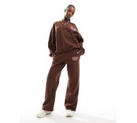 Esclusiva The Frolic - Joggers a fondo ampio marroni con scritta "Good Energy Club" in coordinato-Marrone 44