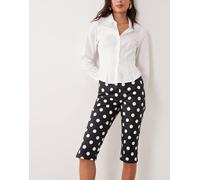 Esclusiva The Frolic - Pantaloni capri neri a pois-Nero 40