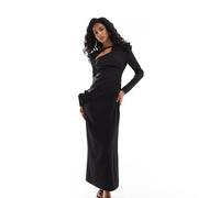 Esclusiva The Frolic - Vestito lungo nero con fiocco e cut-out 44