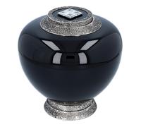 Esclusiva urna funeraria nera in vetro con cristalli Swarovski per adulti