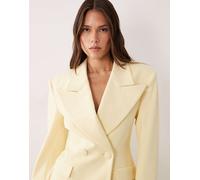 Esclusiva Wanderdoll - Charlotte - Blazer oversize stretto in vita con rever color limone-Giallo S