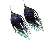 Esclusivi orecchini a goccia Boemia, perle di vetro fatte a mano, nappe floreali, accessori per orecchie, gioielli fatti a mano, regalo, orecchini di perle leggere, Taglia unica, come descritto