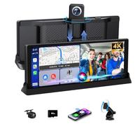 【Esclusivo】4K Carplay Auto mit Supporto 350° Rotazione Schermo per Auto 10,26 Pollici Schermo Carplay Auto con Registrazione DVR, CarPlay Android Auto con Siri G-oogle, Navigazione GPS, Scheda TF 64GB