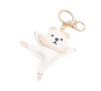 Esclusivo portachiavi a forma di orsetto ballerino, elegante portachiavi unico per amanti degli stili incantevoli, accessorio per borsa alla moda, bianco, Taglia unica