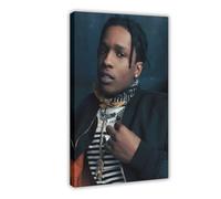 Esclusivo poster artistico con ritratto di Rapper ASAP ROCKY, 1 poster su tela, decorazione per camera da letto, ufficio, camera da letto, regalo, 50 x 75 cm