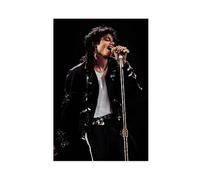 Esclusivo poster artistico vintage con immagine di Jackson, superstar del cantante Michael, con icona, poster su tela, decorazione artistica da parete per soggiorno e camera da letto, 50 x 75 cm