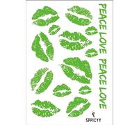 Escluso! Set di 15 tatuaggi finti al neon fosforescenti labbra baci baci bocca pace amore ipoallergenico tatuaggio effimero luminoso notte sexy cattivo idea regalo