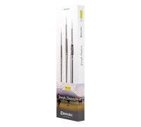 ESCODA Set 3 Pennelli Acquerelli - Set di pennelli professionali N. 8, 10, 12 fibra sintetica punta tonda SET 1 Joseph Zbukvic serie Perla fatto a mano a Barcellona.