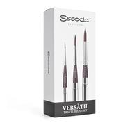ESCODA Set 3 pennelli per acquerello - Versàtil Set professionale da viaggio fibra sintetica Kolinsky realizzato a mano in Barcelona