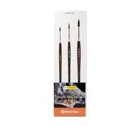 ESCODA Set di 3 pennelli ad acquerello - n. 4, n. 6, n. 10, rotondi, capelli sintetici, Versàtil Set Laurin Mccracks, serie Fibra Versàtil Profesionell, realizzato a mano a Barcellona.
